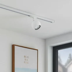 Lindby Linaro skinnespot, GU10, Ø 9 cm, hvid, 1-faset