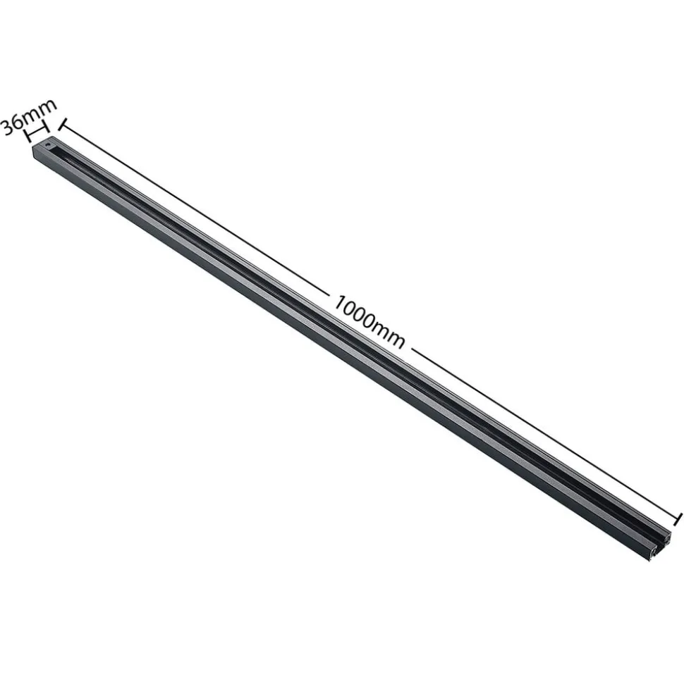 Lindby Linaro skinnesystem, GU10, 4 lyskilder, sort, Ø 9 cm