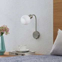 Lindby Lioma væglampe med fleksibel arm, nikkel
