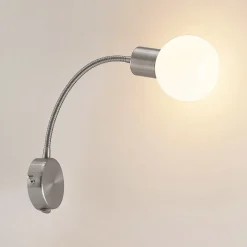 Lindby Lioma væglampe med fleksibel arm, nikkel