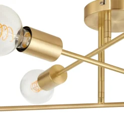 Lindby loftlampe Aloria, 6 lyskilder, guld, metal, E27