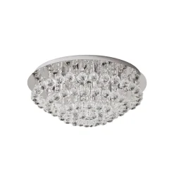 Lindby loftlampe Antonino, 8 lyskilder, krom, krystal, 55 cm
