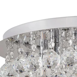 Lindby loftlampe Antonino, 8 lyskilder, krom, krystal, 55 cm