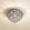 Lindby loftlampe Antonino, 4 lyskilder, krom, krystal, 35 cm