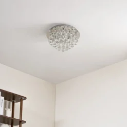 Lindby loftlampe Antonino, 4 lyskilder, krom, krystal, 35 cm