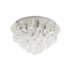 Lindby loftlampe Antonino, 4 lyskilder, krom, krystal, 35 cm
