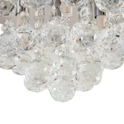 Lindby loftlampe Antonino, 4 lyskilder, krom, krystal, 35 cm