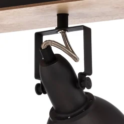 Lindby loftlampe Aylis, 3 lyskilder, 60 cm, sort, træ, E14