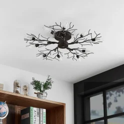 Lindby loftlampe Bigna, Ø 68 cm, 10 lyskilder, glas, metal