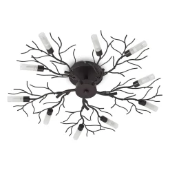 Lindby loftlampe Bigna, Ø 68 cm, 10 lyskilder, glas, metal