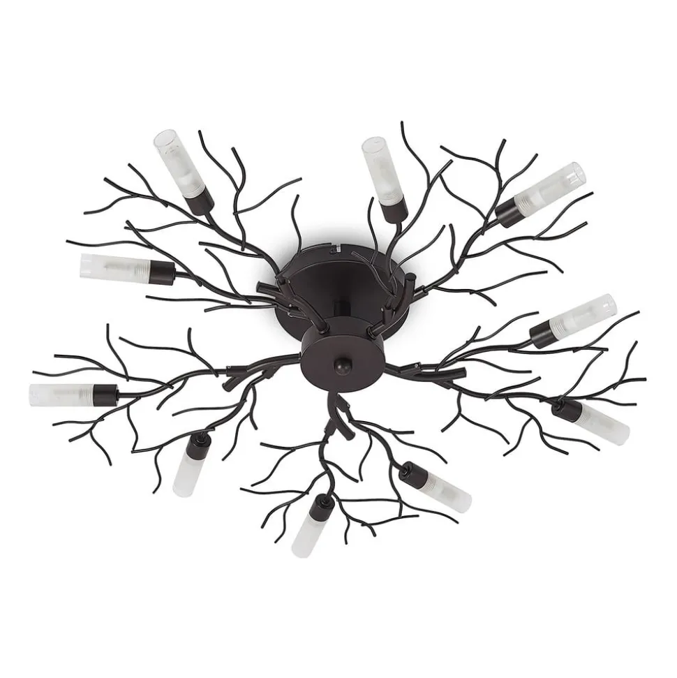 Lindby loftlampe Bigna, Ø 68 cm, 10 lyskilder, glas, metal