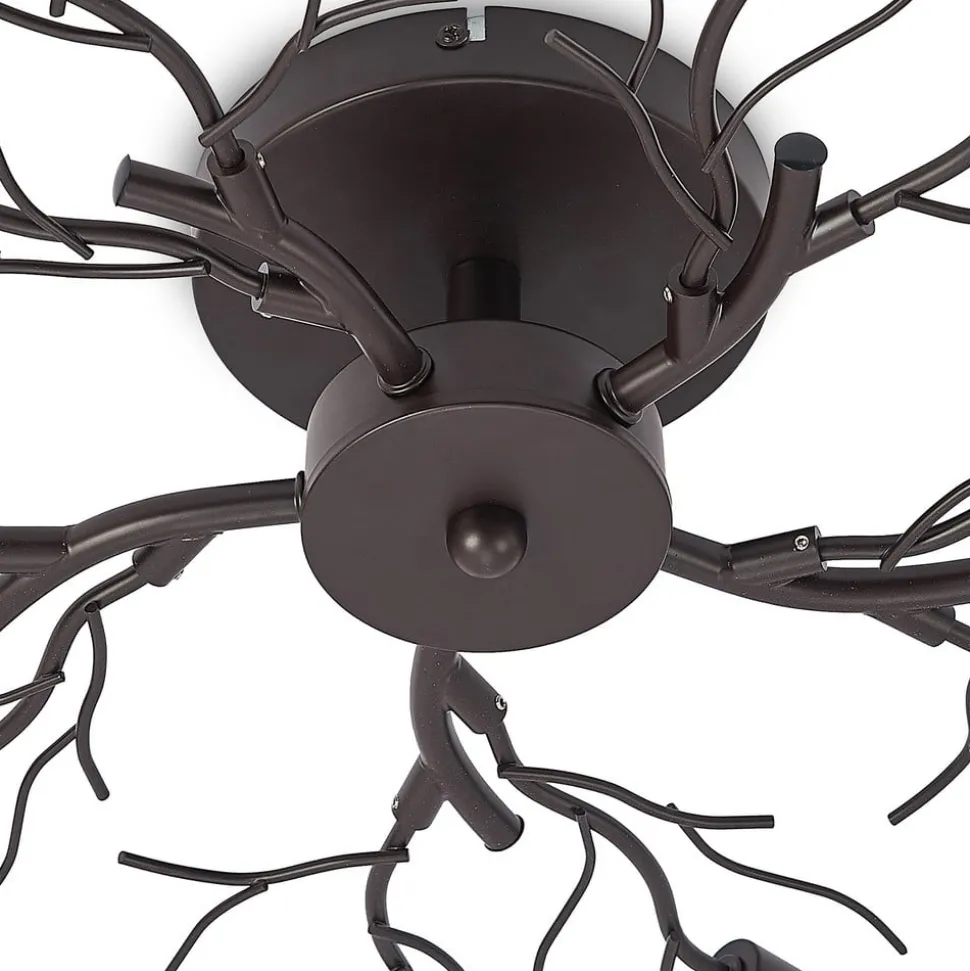 Lindby loftlampe Bigna, Ø 68 cm, 10 lyskilder, glas, metal