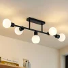 Lindby loftlampe Biscala, 5flg, sort/opal