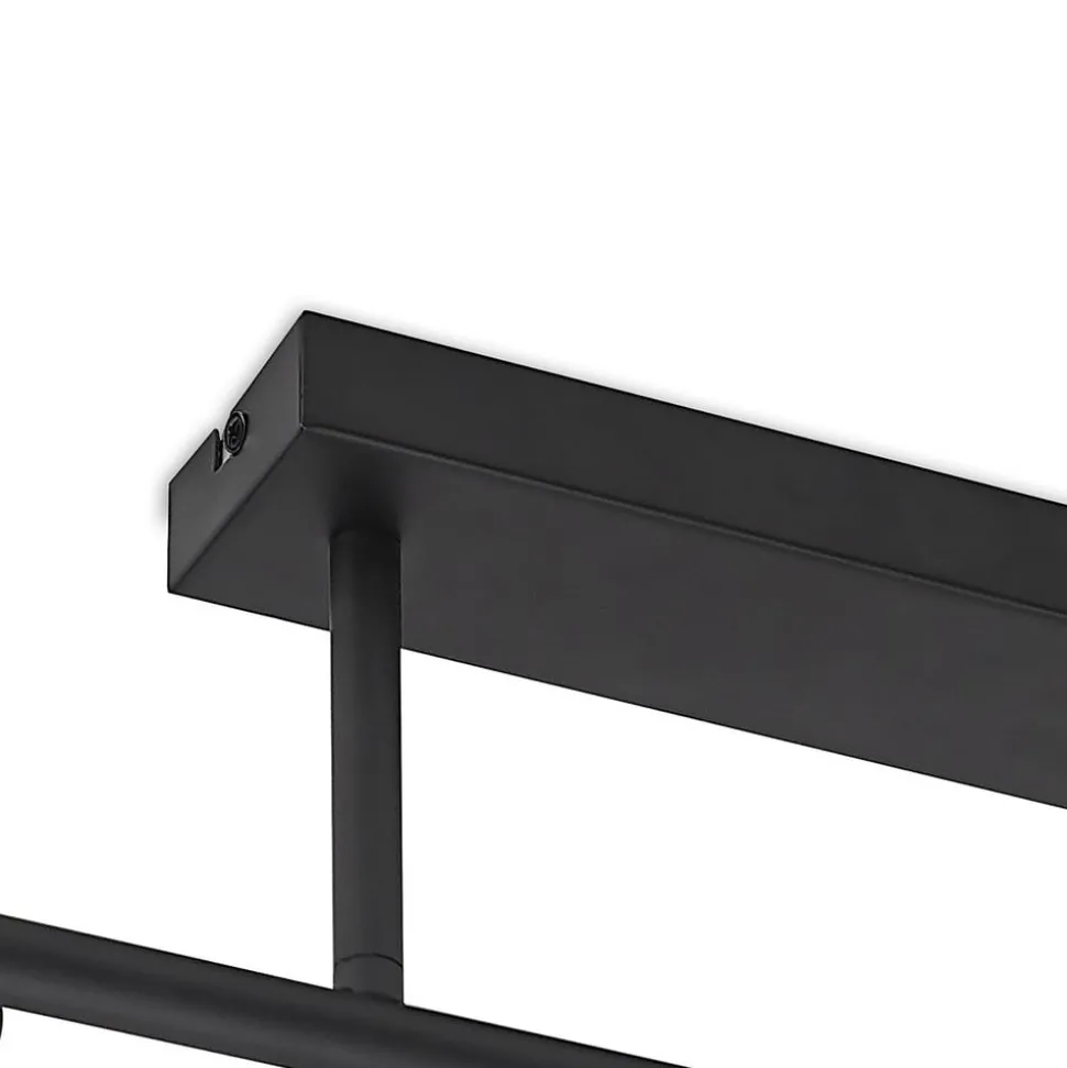 Lindby loftlampe Biscala, 5 lyskilder, sort/røget, E14