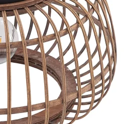 Lindby loftlampe Bominio, Ø 40 cm, rattan, træ, E27