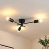 Lindby loftlampe Cerros, 3 lyskilder, sort, metal