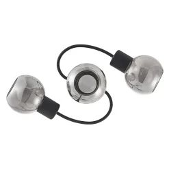 Lindby loftlampe Ciala, 3 lyskilder, sort, røgfarvet, glas