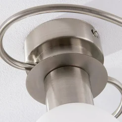 Lindby loftlampe Ciala, 3-lys, nikkelfarvet, glas