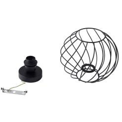 Lindby loftlampe Danika, Ø 25 cm, sort, metal