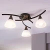 Lindby loftlampe Della, sort-guld, Ø 58 cm, 3 lyskilder, E14