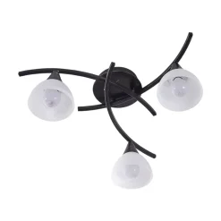 Lindby loftlampe Della, sort-guld, Ø 58 cm, 3 lyskilder, E14