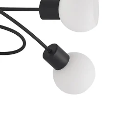 Lindby loftlampe Elaina, 66 cm, 5 lyskilder, sort/hvid, E14