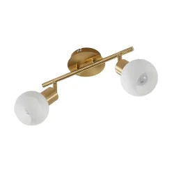 Lindby loftlampe Elaina, 30 cm, 2 lyskilder, messing, glas, E14