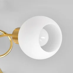 Lindby loftlampe Elaina, Ø52cm, 3 lyskilder, messing, glas, E14
