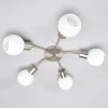 Lindby loftlampe Elaina, Ø 54cm, 5 lyskilder, nikkel, glas, E14