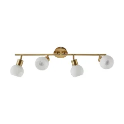 Lindby loftlampe Elaina, 70 cm, 4 lyskilder, messing, glas, E14