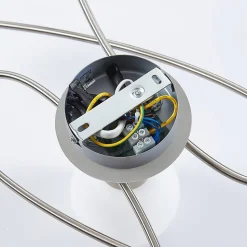 Lindby loftlampe Elaina, 65 cm, 5 lyskilder, nikkel, glas, E14