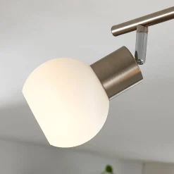 Lindby loftlampe Elaina, 70 cm, 4 lyskilder, nikkel, glas, E14
