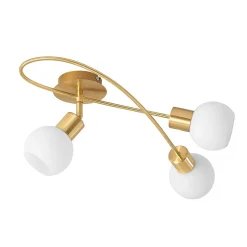 Lindby loftlampe Elaina, 54 cm, 3 lyskilder, messing, glas, E14