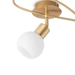Lindby loftlampe Elaina, 54 cm, 3 lyskilder, messing, glas, E14