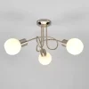 Lindby loftlampe Elaina, Ø 38cm, 3 lyskilder, nikkel, glas, E14