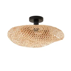 Lindby loftlampe Eleane, bambus, natur, Ø 50 cm