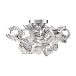 Lindby loftlampe Elviro, Ø 50 cm, kromfarvet, metal
