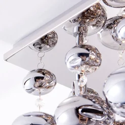 Lindby loftlampe Esfera, røggrå, glas, 4 lyskilder, 35 cm