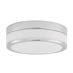Lindby Loftlampe Flavi, Ø 28 cm, krom, glas, IP44, E27