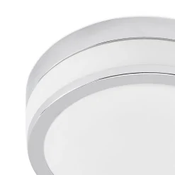 Lindby Loftlampe Flavi, Ø 28 cm, krom, glas, IP44, E27