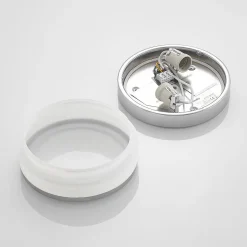 Lindby loftlampe Flavi, Ø 23 cm, krom, glas, IP44, E27