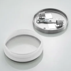 Lindby Loftlampe Flavi, Ø 28 cm, nikkel, glas, IP44, E27