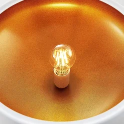 Lindby loftlampe Gerwina, hvid/guld, metal, 40 cm, E27
