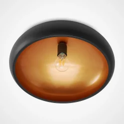 Lindby loftlampe Gerwina, sort/guld, metal, 40 cm, E27