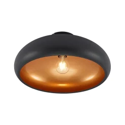 Lindby loftlampe Gerwina, sort/guld, metal, 40 cm, E27