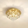 Lindby loftlampe Gillion, 4 lyskilder, guld, krystal, Ø 35cm