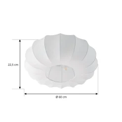 Lindby Loftlampe Helin, hvid, Ø 60 cm, tekstil, 3 x E27