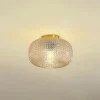 Lindby loftlampe Hildur, Ø 25 cm, ravfarvet, glas