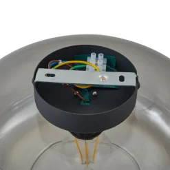 Lindby loftlampe Hildur, Ø 28,5 cm, røggrå, glas