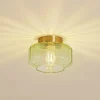 Lindby loftlampe Hildur, grøn, glas, Ø 22 cm